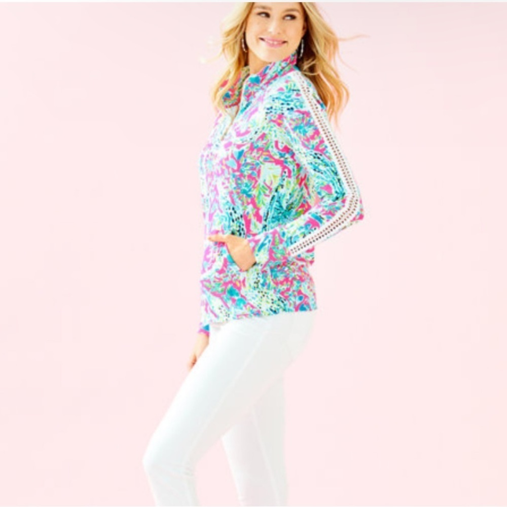 Lilly Pulitzer Skipper Popover Multi Snap Back size Large NWT - Picture 2 of 10